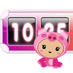  Kawaii Piggy Clock
