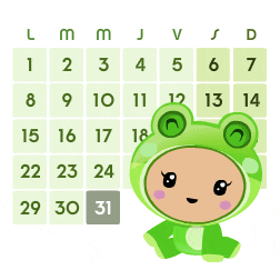 Kawaii Frog Calendar